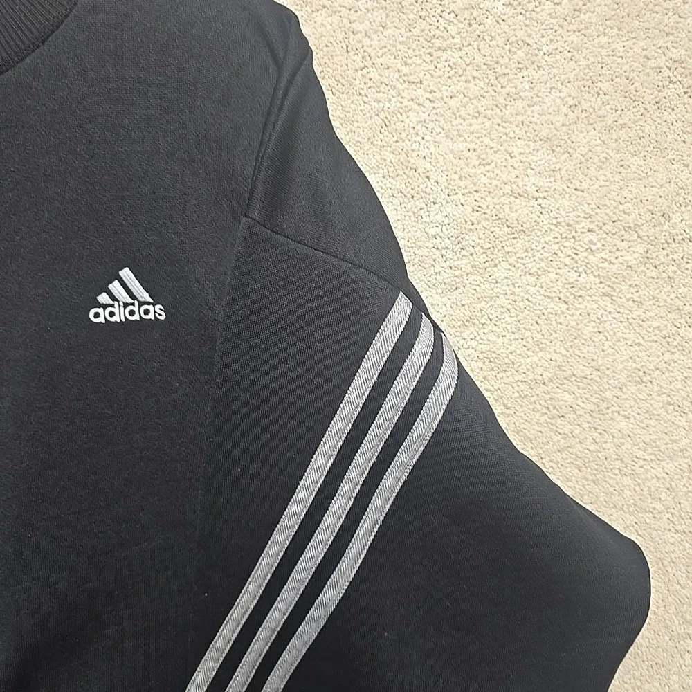 Retro Adidas USA Black Sweatshirt Mens XL Three Stripe Crewneck Athleisure‎